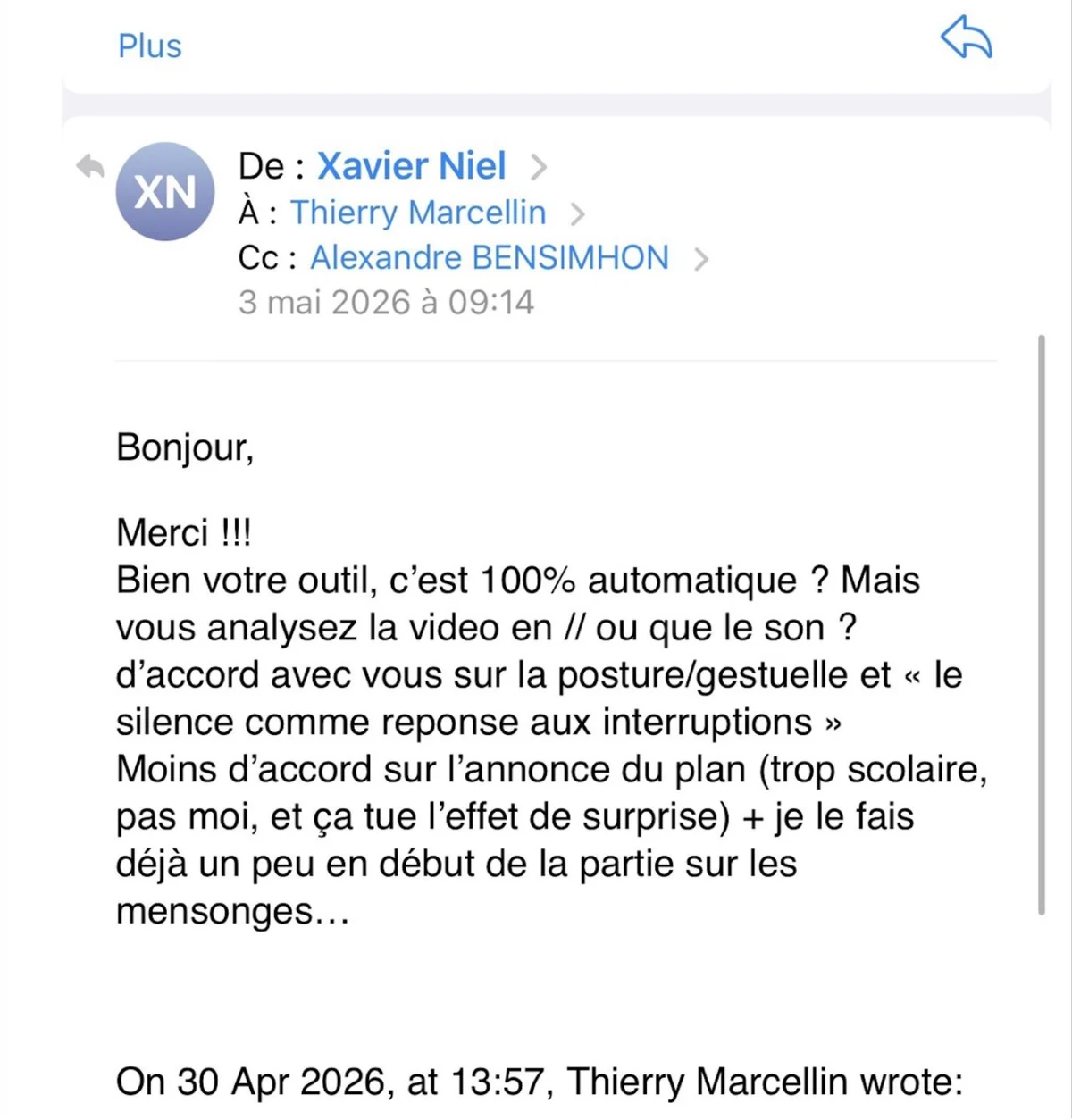 Xavier Niel réagit à l'analyse de sa prise de parole